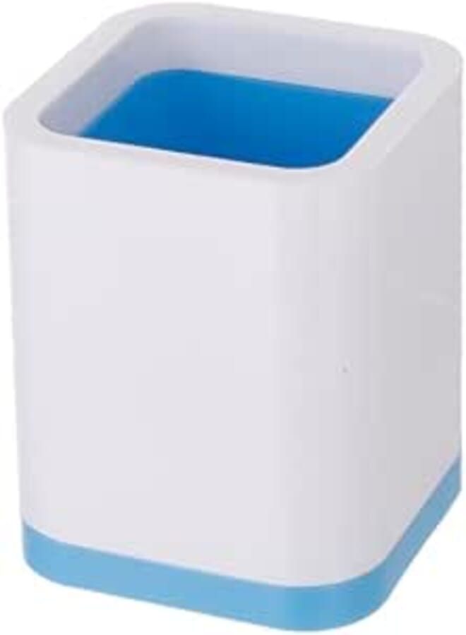 3A DG-6902 Acrylic Pen Holder 8X8X10 CM - White and Blue